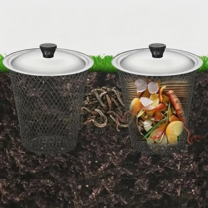 1/2개입 뚜껑 있는 웜 컴포스터, 금속망 지중용기,  - Urban Farming Gardening 리뷰 및 가격